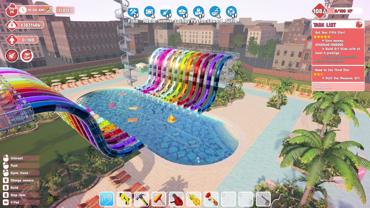Waterpark Simulator guests and chaos